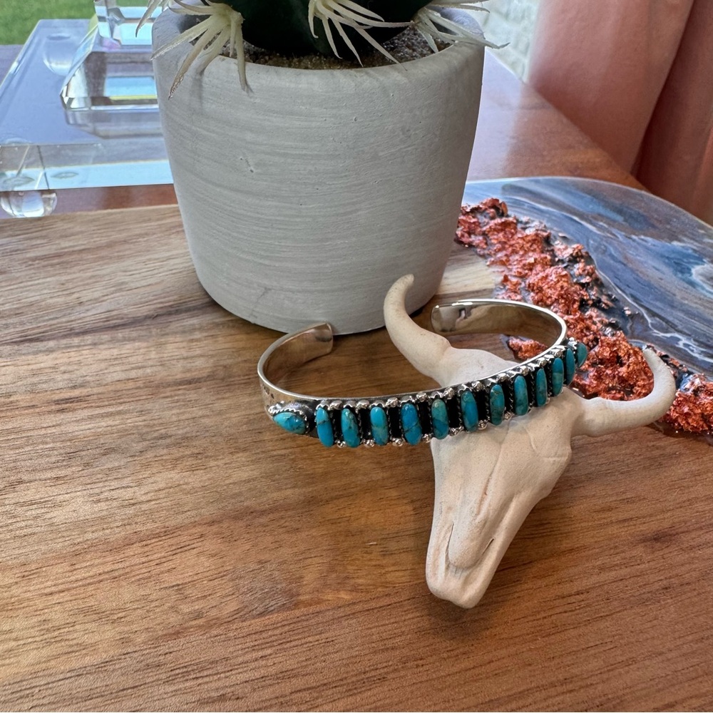 Turquoise and Silver Cuff Bracelet